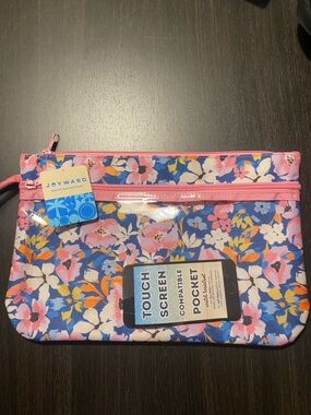 Joyward Floral wet dry swimsuit pouch w front touch screen pocket for phone NWT